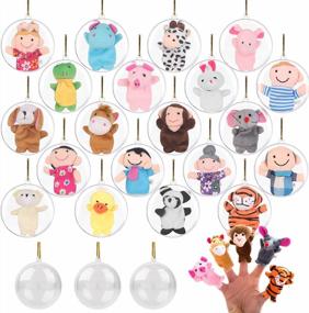 img 4 attached to Fill Your Holiday With Surprises: 20 Clear Christmas Ball Ornaments Filled With Finger Puppets - Perfect For Xmas Tree, Birthdays, Party Favors And More!