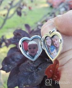 img 6 attached to Сердцеобразное медальонное ожерелье SoulMeet с подвеской под семьей Поддерживайте близость с близкими с помощью серебра/золотой индивидуальной бижутерии Sunflower Heart Shaped Locket Necklace