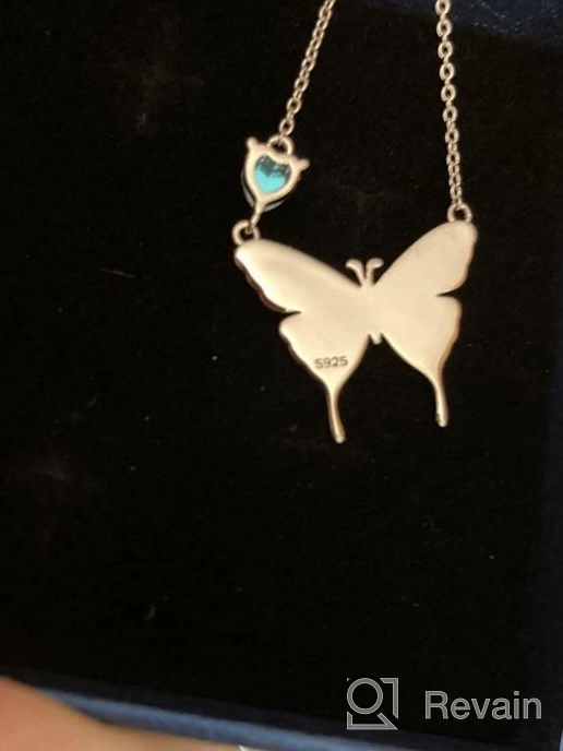 img 1 attached to 💎 Exquisite Dreamboat Butterfly Necklace: Sterling Silver Blue Crystal Pendant for Minimalist Style; Ideal Birthday Gift for Women, Teen Girls, and Girlfriends review by Troy Meza