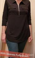 img 1 attached to Women'S 3/4 Sleeve Collared Blouse - Business Casual Zip Front V Neck Tunic Top By Bulotus review by Nikki Kelley