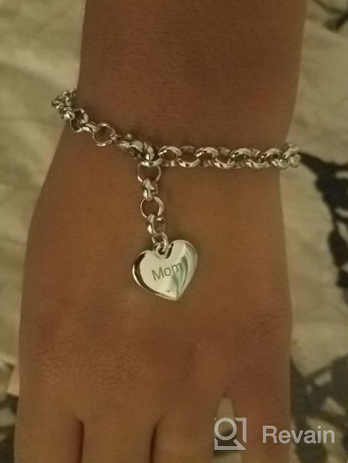 img 1 attached to SANNYRA Mother-Daughter Stainless Steel Heart Charm Bracelets: Thoughtful Birthday Gifts for Women review by Sheila Gray