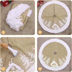 img 3 attached to Get Festive With Our Large Round White Christmas Tree Skirt - Perfect For Xmas Holiday Party Decorations!