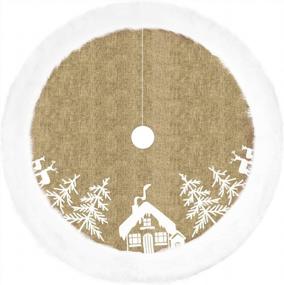 img 4 attached to Get Festive With Our Large Round White Christmas Tree Skirt - Perfect For Xmas Holiday Party Decorations!