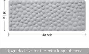 img 2 attached to Grey OTHWAY Soft Rubber Non-Slip Bathtub Mat With Strong Suction Cups For Bathroom.