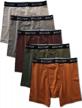 stretch cotton spandex boxer briefs for men - 5-pack assorted colors logo
