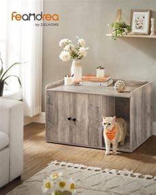 img 3 attached to 🐱 FEANDREA Cat Litter Box Enclosure - Modern Hidden Furniture with Front Entry - Indoor Cat House and Side End Table - 32.4 x 20.9 x 19.7 Inches