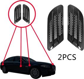 img 2 attached to WINUSD 2PCS Auto Universal Car Side Mesh Vent Air Flow Fender Decoration (Black Carbon Fiber)