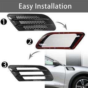 img 1 attached to WINUSD 2PCS Auto Universal Car Side Mesh Vent Air Flow Fender Decoration (Black Carbon Fiber)