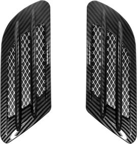 img 4 attached to WINUSD 2PCS Auto Universal Car Side Mesh Vent Air Flow Fender Decoration (Black Carbon Fiber)