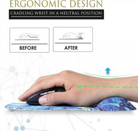 img 2 attached to Experience Pain-Free Computing With MROCO Ergonomic Mouse Pad - Gel Wrist Support, Comfortable & Stylish Design, Perfect For Office And Home Use