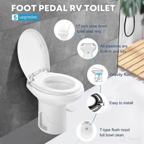 img 3 attached to 🚽 Kohree Gravity Flush RV Foot Pedal Toilet: 19.7 Inch Tall Profile for Efficient Flushing in White