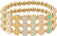 ferier personalized bracelets for women, name custom beads bracelets friendship couple customize jewelry-set for 1/2/3/4/5 disc pisa bracelets for girls mom daughter gift logo