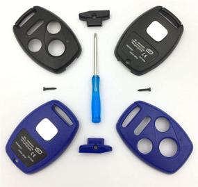 img 4 attached to Henrida Keyless Entry Remote Key Housing Replacement For Honda Accord Civic Ex Pilot Key Fob Shell Case，For Honda 3 1 Buttons With Screwdriver (Black Blue)