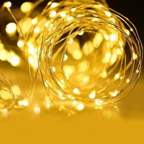 img 3 attached to 100 LEDs Solar Fairy LED String Lights Waterproof Indoor Outdoor Wall Decoration For Patio, Garden, Wedding, Christmas - Warm White