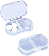 small portable pill organizer - am & pm daily pill containers for vitamins, supplements, and fish oil - mini pill box ideal for purse - white (1 pcs) logo