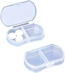 img 4 attached to Small Portable Pill Organizer - AM & PM Daily Pill Containers For Vitamins, Supplements, And Fish Oil - Mini Pill Box Ideal For Purse - White (1 PCS)