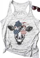 usa flag tank top women funny cow shirts 4th july tank patriotic sleeveless shirt summer casual racerback vest tee top logo