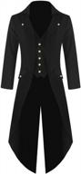 steampunk victorian tailcoat jacket: gothic, viking, renaissance pirate halloween costume coat with vintage tuxedo style logo