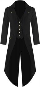 img 4 attached to Steampunk Victorian Tailcoat Jacket: Gothic, Viking, Renaissance Pirate Halloween Costume Coat With Vintage Tuxedo Style