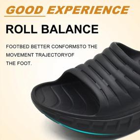 img 1 attached to Comfortable Arch Support Sandals For Men - KuaiLu Orthotic Plantar Fasciitis Recovery Sports Slides With Thick Cushioning To Reduce Stress On Feet, Joints, And Back After Exercise