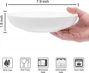 img 3 attached to 6-Piece Ceramic Pasta Bowls Set - Durable Porcelain Salad Bowls, 26Oz Capacity, Dishwasher & Microwave Safe - KitchenTour White Collection