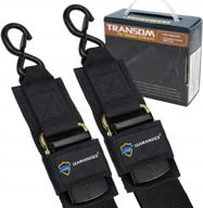 2-pack seamander marine tie down straps with s-hooks and safety clips - 2" x 48" uv treated straps for boating safety, jetski & pwc trailer logo