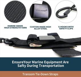 img 3 attached to 2-Pack Seamander Marine Tie Down Straps With S-Hooks And Safety Clips - 2" X 48" UV Treated Straps For Boating Safety, Jetski & PWC Trailer