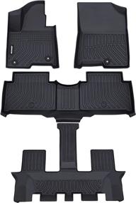 img 4 attached to 🚗 Premium All Weather Floor Mats for 2021-2022 Kia Sorento Hybrid - Custom Fit, Black Set by JDMON