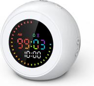 reacher digital timer alarm clock for kids and productivity, repeat cycle pomodoro countdown timer, ac powered with dimmable rainbow display, 6 natural sound options for bedroom logo