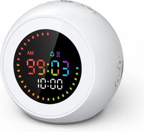 img 4 attached to Reacher Digital Timer Alarm Clock For Kids And Productivity, Repeat Cycle Pomodoro Countdown Timer, AC Powered With Dimmable Rainbow Display, 6 Natural Sound Options For Bedroom