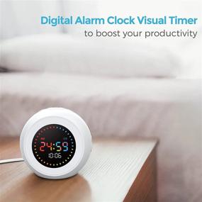 img 3 attached to Reacher Digital Timer Alarm Clock For Kids And Productivity, Repeat Cycle Pomodoro Countdown Timer, AC Powered With Dimmable Rainbow Display, 6 Natural Sound Options For Bedroom