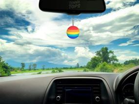 img 1 attached to Rainbow Pride Car Antenna Topper/Auto Mirror Dangler/Cute Dashboard Accessory - Tenna Tops