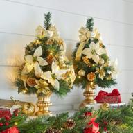 праздничное прикосновение: настольная рождественская елка brylanehome 24 дюйма золотого и оранжевого цветов логотип