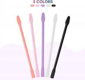 img 1 attached to 5Pcs Large Silicone Stir Sticks, Gartful Reusable Epoxy Stir Sticks, Craft Tools For Mixing Resin, Paint, Liquid, Making Glitter Tumblers, Art & Craft Projects, Orange & Pink & Purple & White & Black