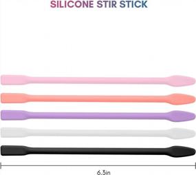 img 3 attached to 5Pcs Large Silicone Stir Sticks, Gartful Reusable Epoxy Stir Sticks, Craft Tools For Mixing Resin, Paint, Liquid, Making Glitter Tumblers, Art & Craft Projects, Orange & Pink & Purple & White & Black