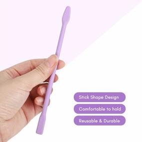img 2 attached to 5Pcs Large Silicone Stir Sticks, Gartful Reusable Epoxy Stir Sticks, Craft Tools For Mixing Resin, Paint, Liquid, Making Glitter Tumblers, Art & Craft Projects, Orange & Pink & Purple & White & Black