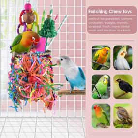 img 1 attached to Seagrass Basket Bird Toy With Chewable Parrot Toys - Ideal Foraging Toys For Small-To-Medium-Sized Parrot Birds By KATUMO