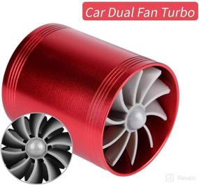 img 3 attached to 🔴 Повысьте эффективность расхода топлива с KIMISS Air Intake Turbo Dual Fan Turbonator для автомобилей (красный)