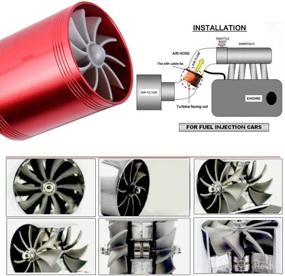 img 2 attached to 🔴 Повысьте эффективность расхода топлива с KIMISS Air Intake Turbo Dual Fan Turbonator для автомобилей (красный)