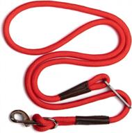 gpca dog leash lite - heavy duty shock absorption lead rope, 3-5ft long with 6-core outer rope & cnc steel adjuster, red logo