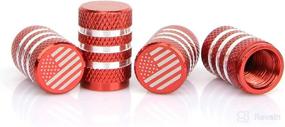 img 1 attached to Autaut American Flag Valve Stem Cap - USA Logo Emblem Aluminum With Rubber Ring Tire Wheel Rim Dust Cover Fits Cars Trucks Bikes Motorcycles Bicycles (Red)