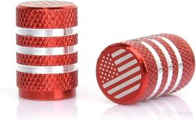 img 2 attached to Autaut American Flag Valve Stem Cap - USA Logo Emblem Aluminum With Rubber Ring Tire Wheel Rim Dust Cover Fits Cars Trucks Bikes Motorcycles Bicycles (Red)