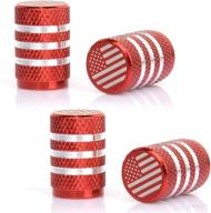 autaut american flag valve stem cap - usa logo emblem aluminum with rubber ring tire wheel rim dust cover fits cars trucks bikes motorcycles bicycles (red) логотип