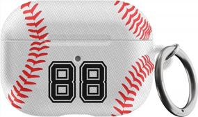 img 2 attached to Индивидуальный чехол для бейсбольных AirPods Pro с вашим текстом - лучший персонализированный чехол для AirPods для бейсбольного болельщика. Добавьте название своей команды, номер для мужчин или женщин.