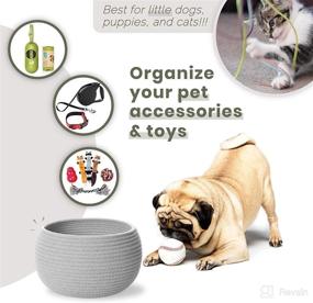 img 2 attached to 🧺 Woven Gray Small Rope Basket - Organizing and Storage Solution for Small Dog Toys, Cat Toys, Montessori Items, Missing Socks, and Hand Towels in Bathroom - 10"W x 6.5"H