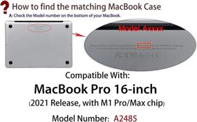 img 3 attached to Матовый жесткий чехол UESWILL для MacBook Pro 2021 и 2022 годов, 16-дюймовая модель A2485 с чипом M1 Pro / M1 Max и Touch ID + ткань из микрофибры, темно-синий