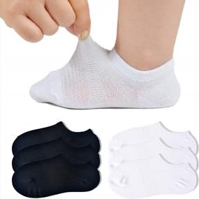 img 4 attached to 6 Pairs JORMATT Toddler Little Girls Boys No Show Socks Cotton Anti Slip Low Cut With Grips