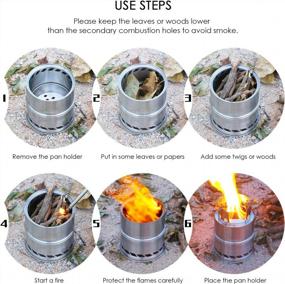 img 2 attached to CANWAY Portable Wood Burning Camping Stove - Windproof & Anti-Slip Stainless Steel Backpacking Survival Stove With Bag For Outdoor Hiking, Travel, Picnic, And BBQ