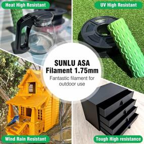 img 3 attached to SUNLU ASA 3D Printer Filament 1.75Mm, UV/Rain/Heat Resistant Tough For Outdoor Functional Mechanical Parts, 1Kg Spool (2.2Lbs), 395 Meters - Green