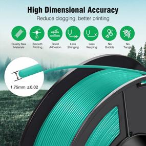 img 1 attached to SUNLU ASA 3D Printer Filament 1.75Mm, UV/Rain/Heat Resistant Tough For Outdoor Functional Mechanical Parts, 1Kg Spool (2.2Lbs), 395 Meters - Green